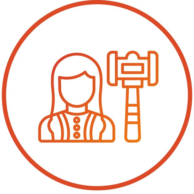 Diseño vectorial Juez Estilo de icono femenino