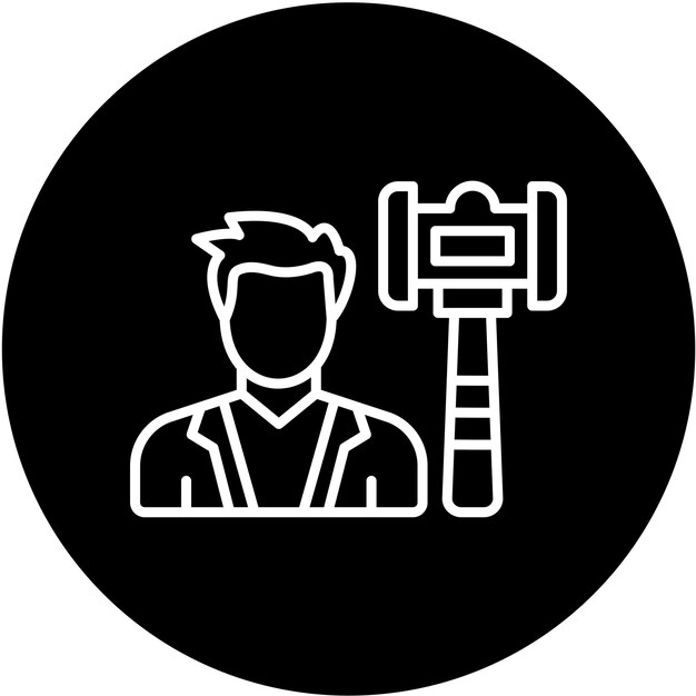 Diseño vectorial Juez Estilo de ícono masculino