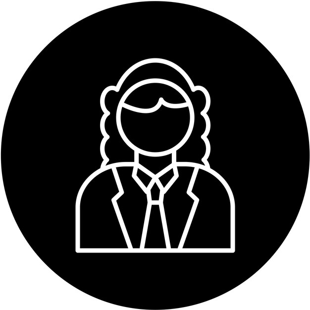 Diseño vectorial Juez Estilo de ícono masculino