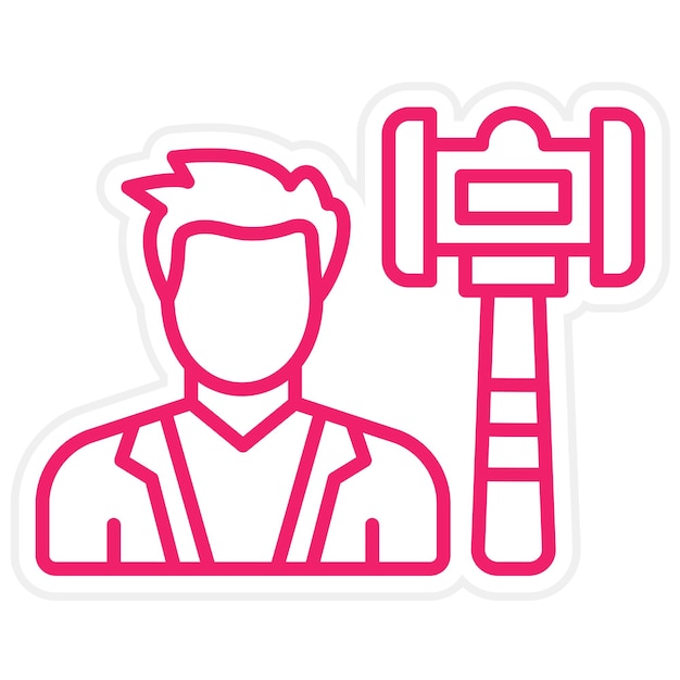 Diseño vectorial Juez Estilo de ícono masculino
