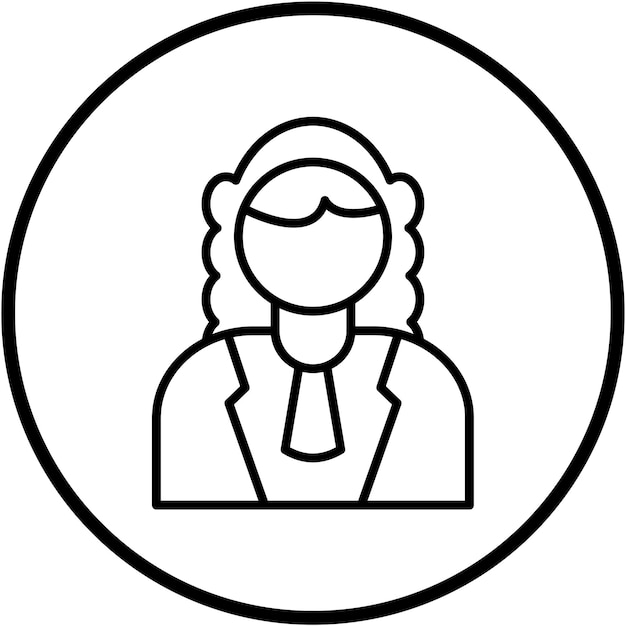 Diseño vectorial Juez Estilo de ícono masculino