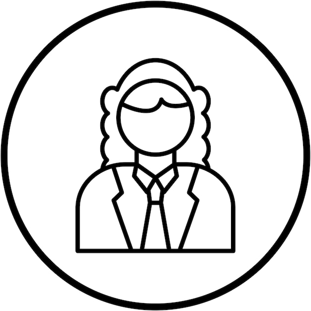 Diseño vectorial Juez Estilo de ícono masculino
