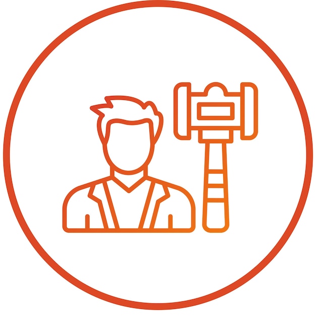 Diseño vectorial Juez Estilo de ícono masculino