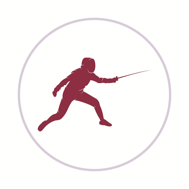 Diseño vectorial de jugador de esgrima hermoso arte abstracto colorido telón de fondo de ilustración de moda