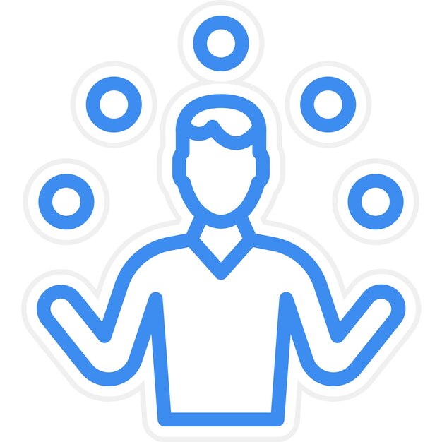 Diseño vectorial Juggler Estilo del icono