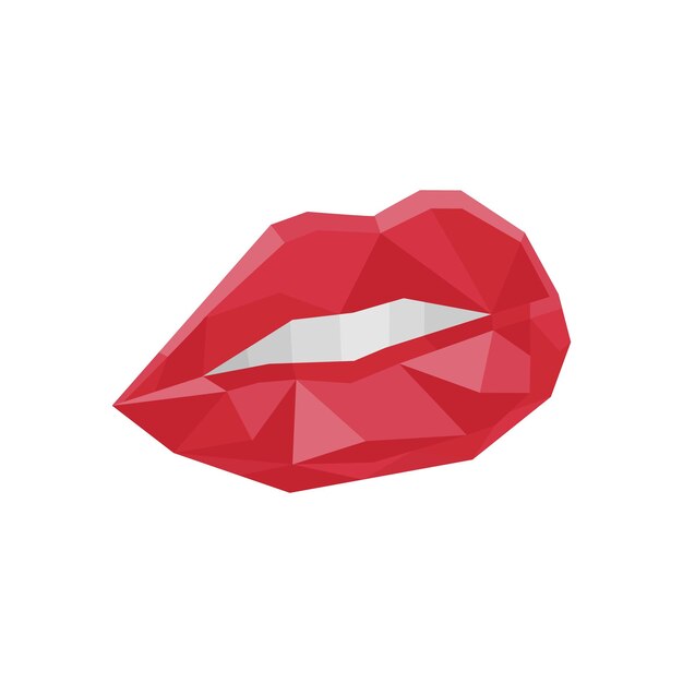 Diseño vectorial de labios en estilo poligonal