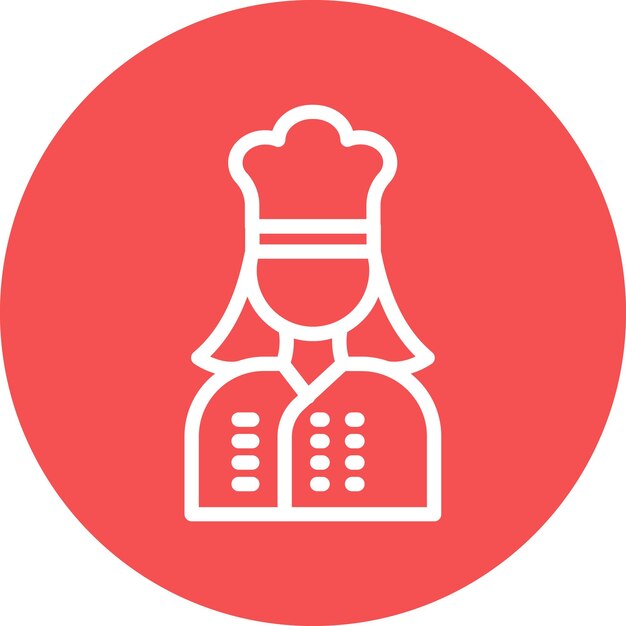 Diseño vectorial Lady Chef Estilo de icono