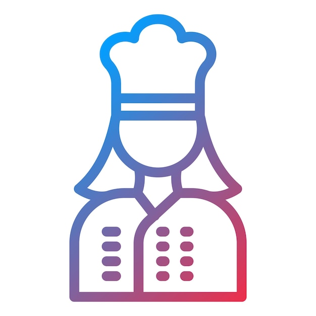 Diseño vectorial Lady Chef Estilo de icono