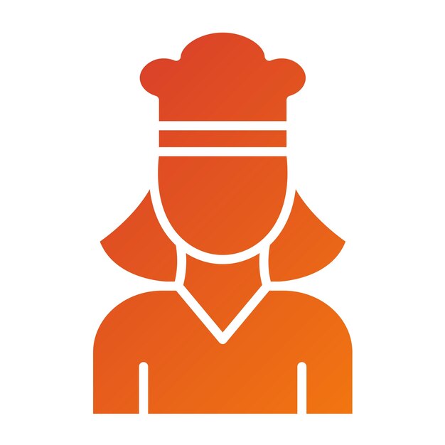 Diseño vectorial Lady Chef Estilo de icono