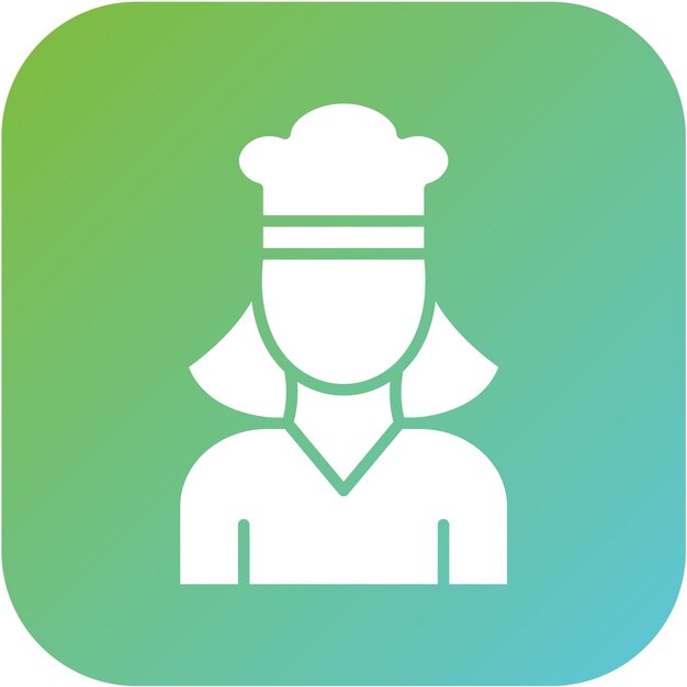 Diseño vectorial Lady Chef Estilo de icono