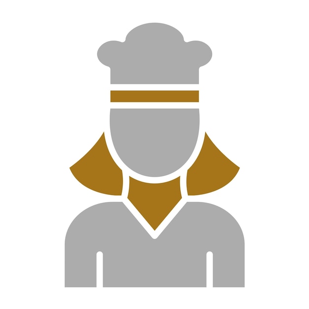 Diseño vectorial Lady Chef Estilo de icono