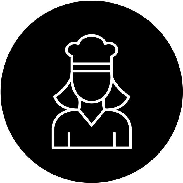 Diseño vectorial Lady Chef Estilo de icono