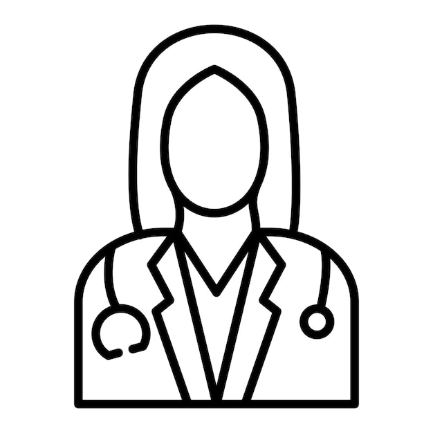 Diseño vectorial Lady Doctor Estilo de icono