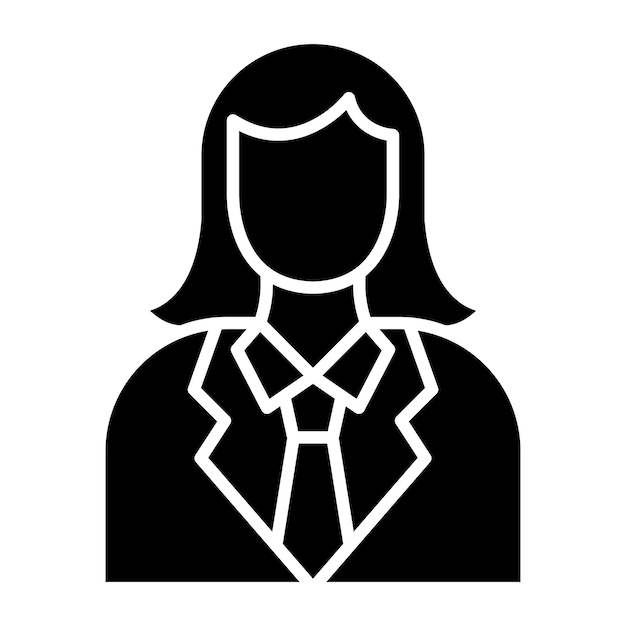 Diseño vectorial Lady Lawyer Estilo de icono