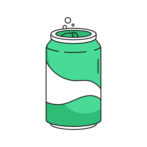 Un diseño vectorial de una lata de refresco es ideal para bebidas y comida rápida