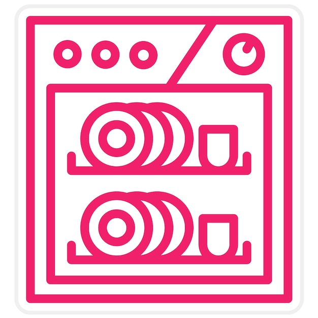 Diseño vectorial Lavaplatos compactos Estilo del icono