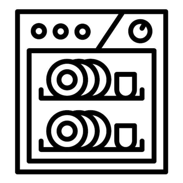 Diseño vectorial Lavaplatos compactos Estilo del icono