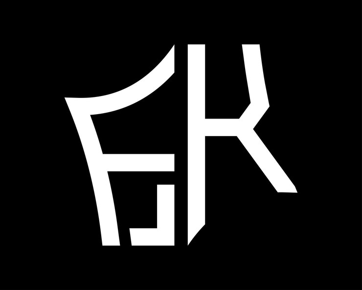 Vector diseño vectorial de la letra fk del logotipo