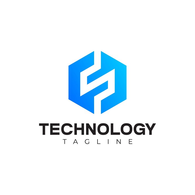 Vector diseño vectorial de la letra s azul gradiente del logotipo de tecnología hexagonal moderna