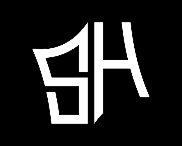 Diseño vectorial de la letra SH del logotipo