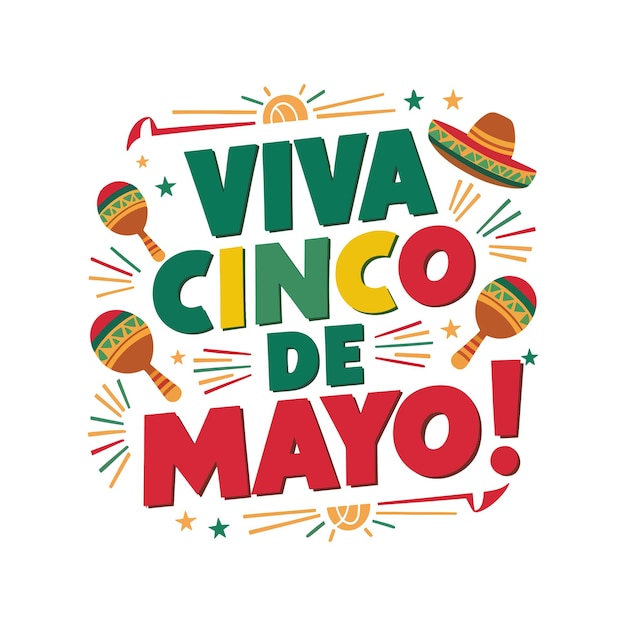 Diseño vectorial de letras de Cinco de Mayo