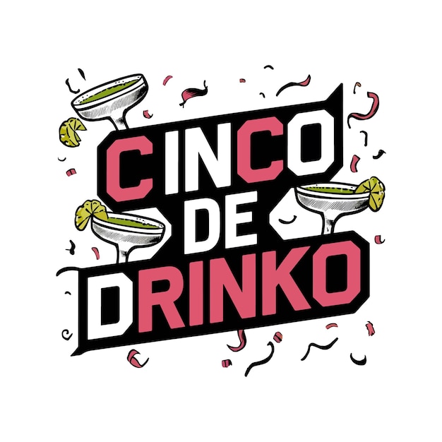 Vector diseño vectorial de letras de cinco de mayo