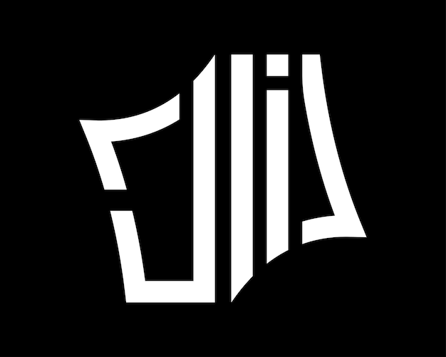 Diseño vectorial de las letras del logotipo de JI