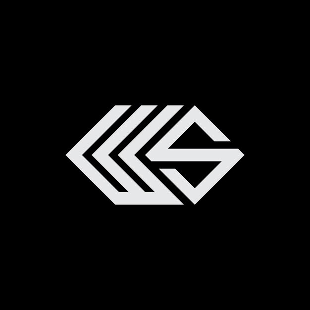 Diseño vectorial de las letras del logotipo moderno WS o SW