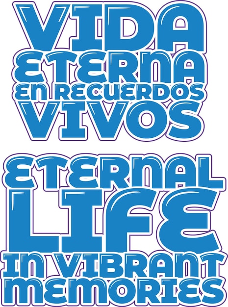 Diseño vectorial de letras de la vida eterna