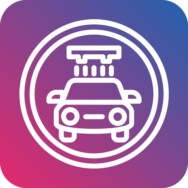 Diseño vectorial de letrero de lavado de coches Estilo de icono