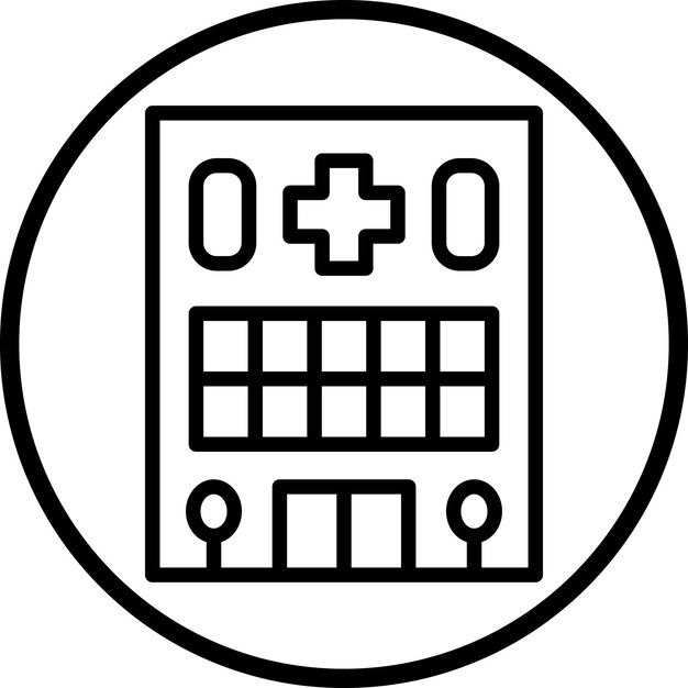 Diseño vectorial libre Estilo de icono del hospital