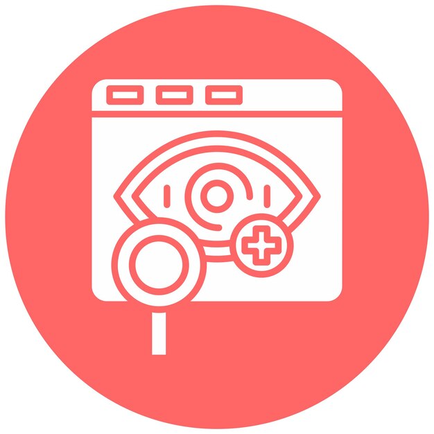 Diseño vectorial Libro Un estilo de icono de examen ocular