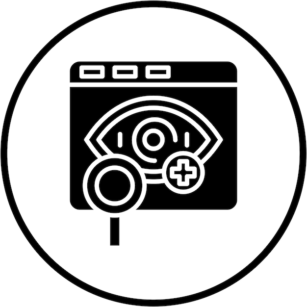 Diseño vectorial Libro Un estilo de icono de examen ocular