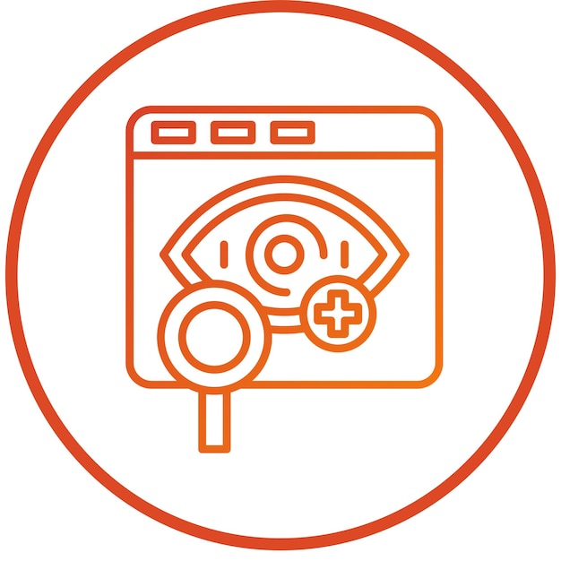 Diseño vectorial Libro Un estilo de icono de examen ocular
