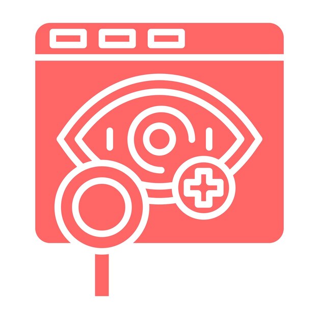 Diseño vectorial Libro Un estilo de icono de examen ocular