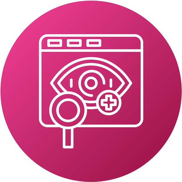 Diseño vectorial Libro Un estilo de icono de examen ocular