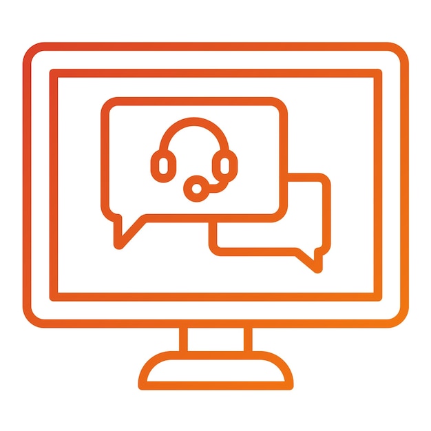 Diseño vectorial en línea Apoyo estilo de icono