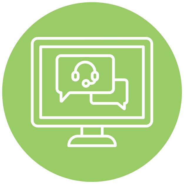 Diseño vectorial en línea Apoyo estilo de icono