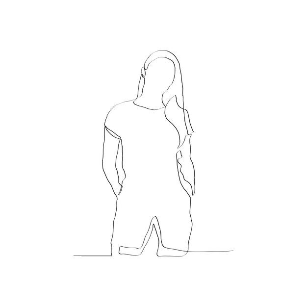 diseño vectorial de línea continua de mujer con estilo