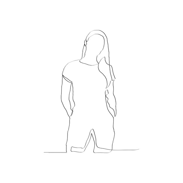 Diseño vectorial de línea continua de mujer con estilo