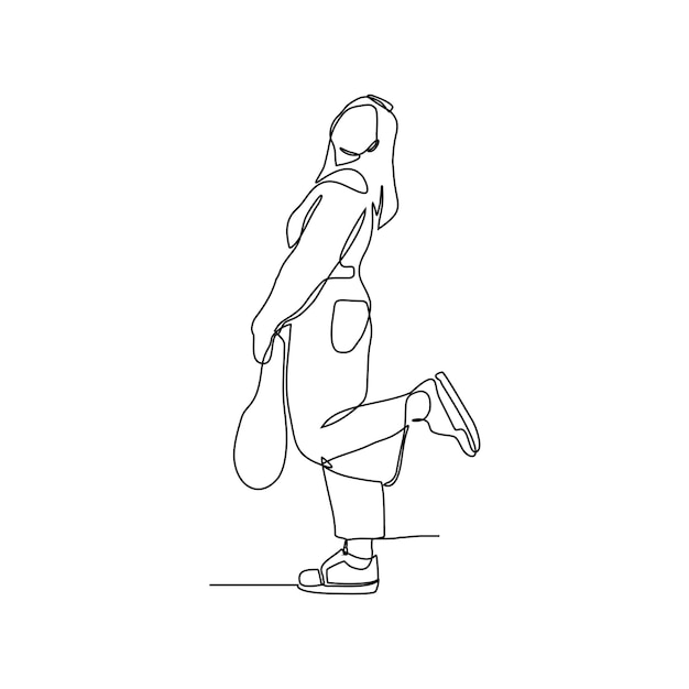 diseño vectorial de línea continua de mujer con estilo