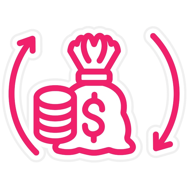 Diseño vectorial de la línea de crédito Estilo del icono