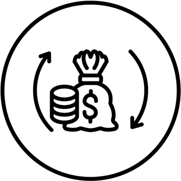 Diseño vectorial de la línea de crédito Estilo del icono
