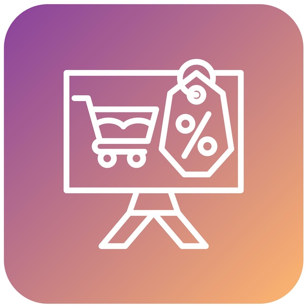Diseño vectorial en línea Estilo de icono de descuento