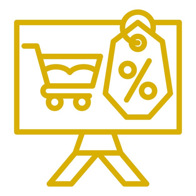 Diseño vectorial en línea Estilo de icono de descuento