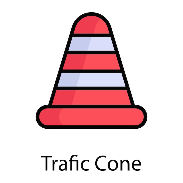 diseño vectorial de la línea de salida azul del cono de tráfico
