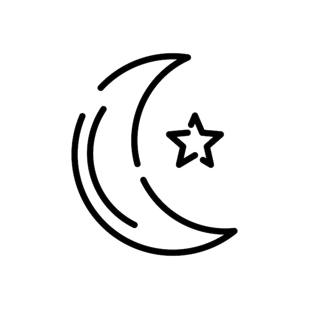 Diseño vectorial de líneas de iconos de Ramadán