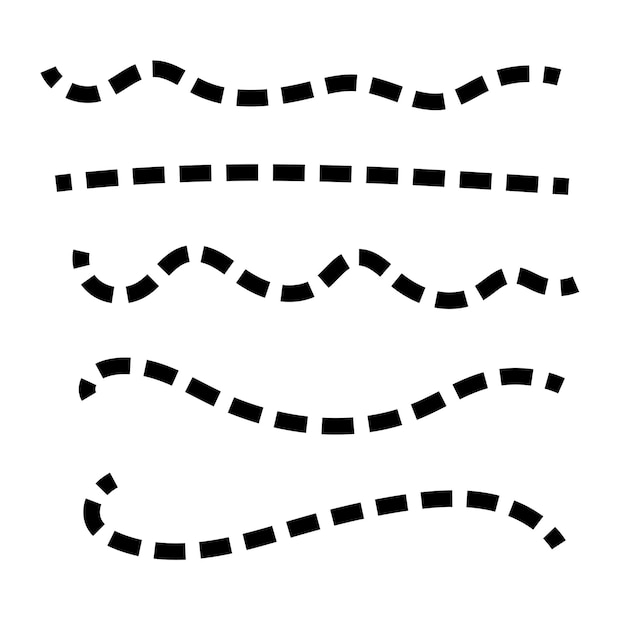 diseño vectorial de líneas de rayas punteadas