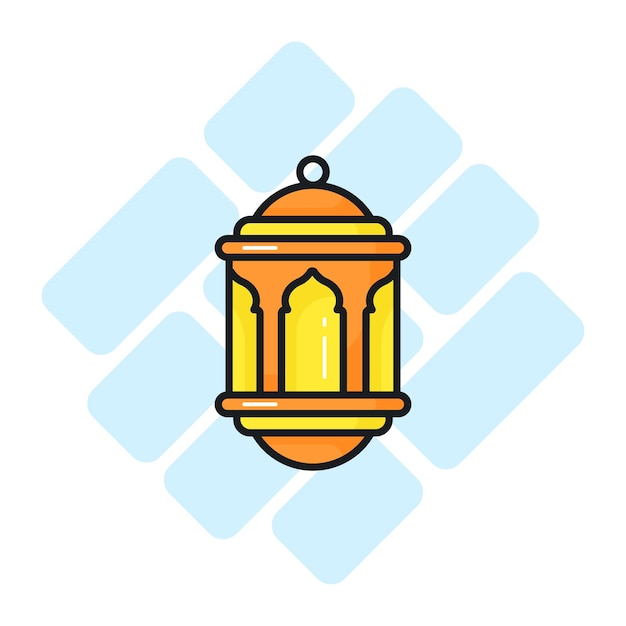 Diseño vectorial de linterna islámica icono de luz portátil en estilo moderno