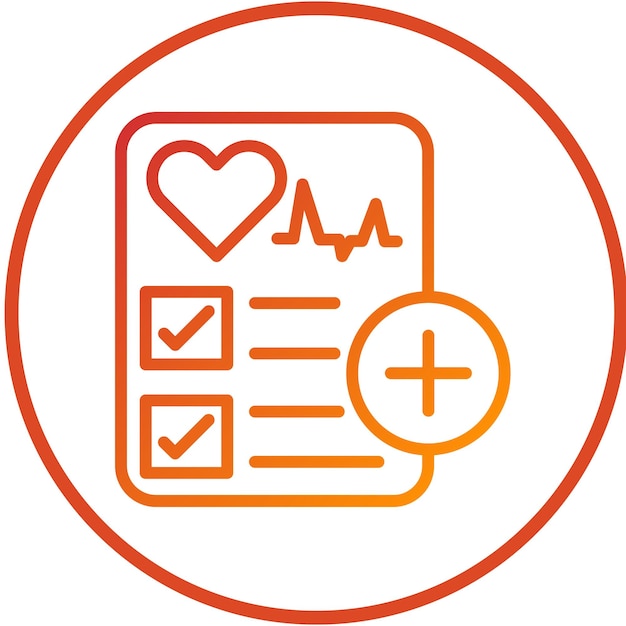 Diseño vectorial Lista de comprobación médica Estilo del icono